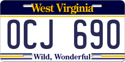 WV license plate OCJ690