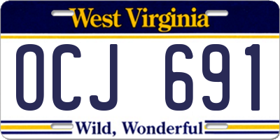 WV license plate OCJ691