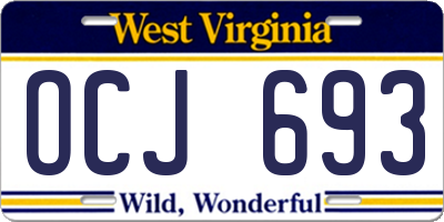 WV license plate OCJ693