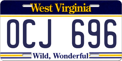WV license plate OCJ696
