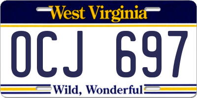 WV license plate OCJ697