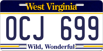 WV license plate OCJ699