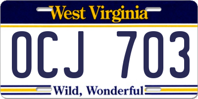 WV license plate OCJ703