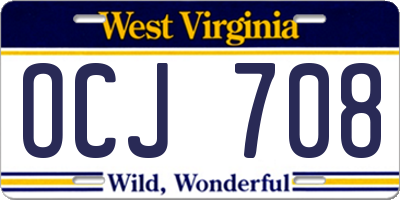 WV license plate OCJ708