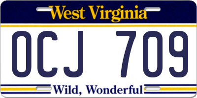 WV license plate OCJ709