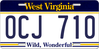 WV license plate OCJ710