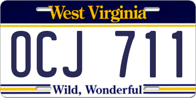 WV license plate OCJ711