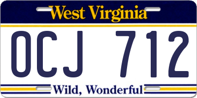 WV license plate OCJ712