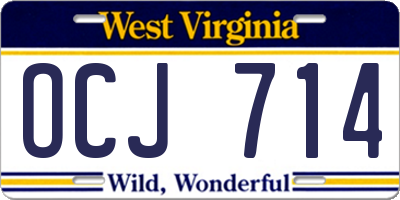 WV license plate OCJ714