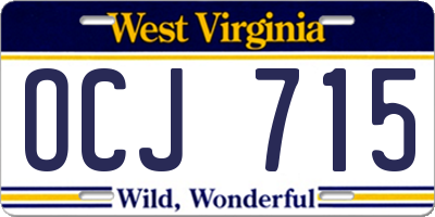 WV license plate OCJ715