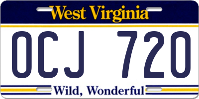 WV license plate OCJ720