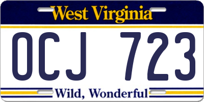 WV license plate OCJ723