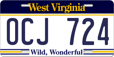 WV license plate OCJ724