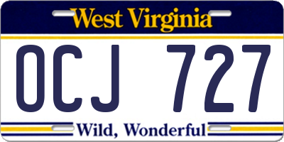 WV license plate OCJ727