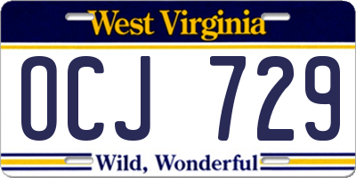 WV license plate OCJ729