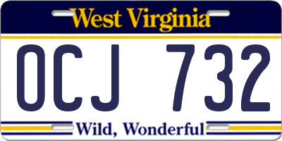 WV license plate OCJ732