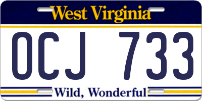 WV license plate OCJ733