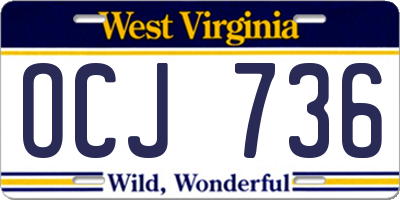 WV license plate OCJ736
