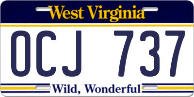 WV license plate OCJ737