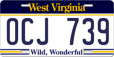 WV license plate OCJ739