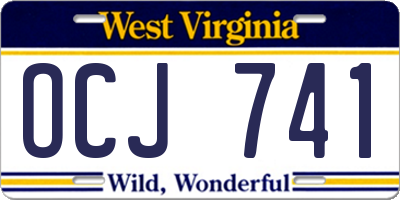 WV license plate OCJ741