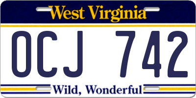 WV license plate OCJ742