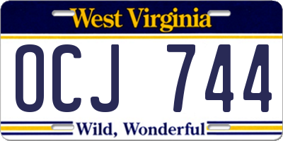 WV license plate OCJ744