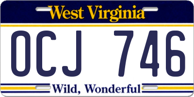 WV license plate OCJ746