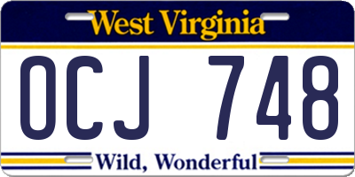WV license plate OCJ748
