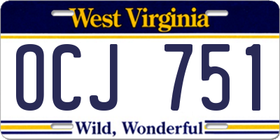 WV license plate OCJ751