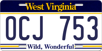 WV license plate OCJ753