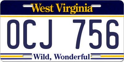 WV license plate OCJ756