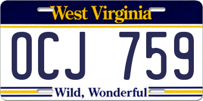 WV license plate OCJ759