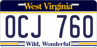 WV license plate OCJ760