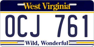 WV license plate OCJ761