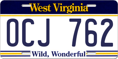 WV license plate OCJ762