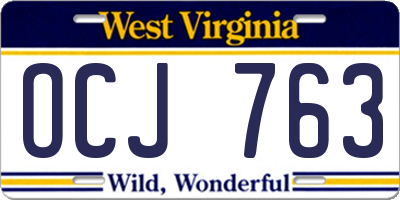 WV license plate OCJ763