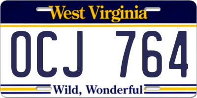 WV license plate OCJ764