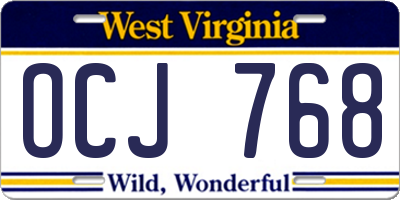 WV license plate OCJ768