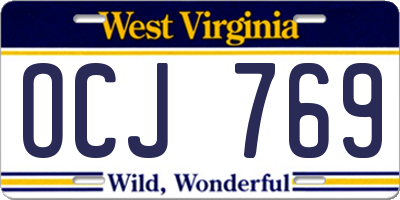 WV license plate OCJ769