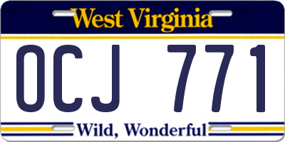 WV license plate OCJ771