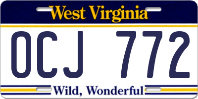 WV license plate OCJ772