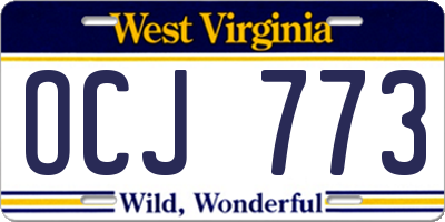 WV license plate OCJ773