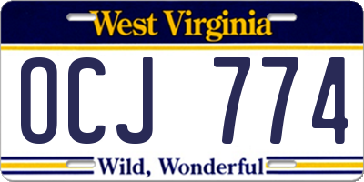 WV license plate OCJ774