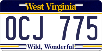 WV license plate OCJ775