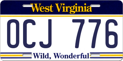 WV license plate OCJ776