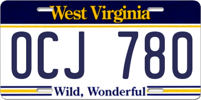 WV license plate OCJ780