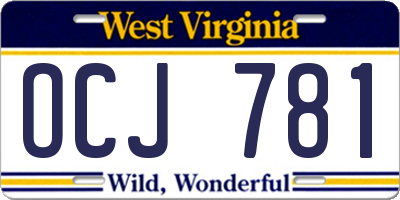 WV license plate OCJ781