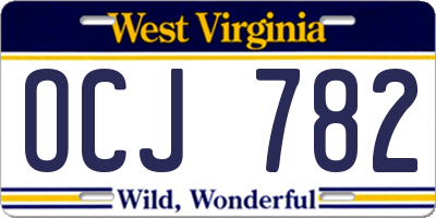 WV license plate OCJ782