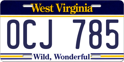 WV license plate OCJ785